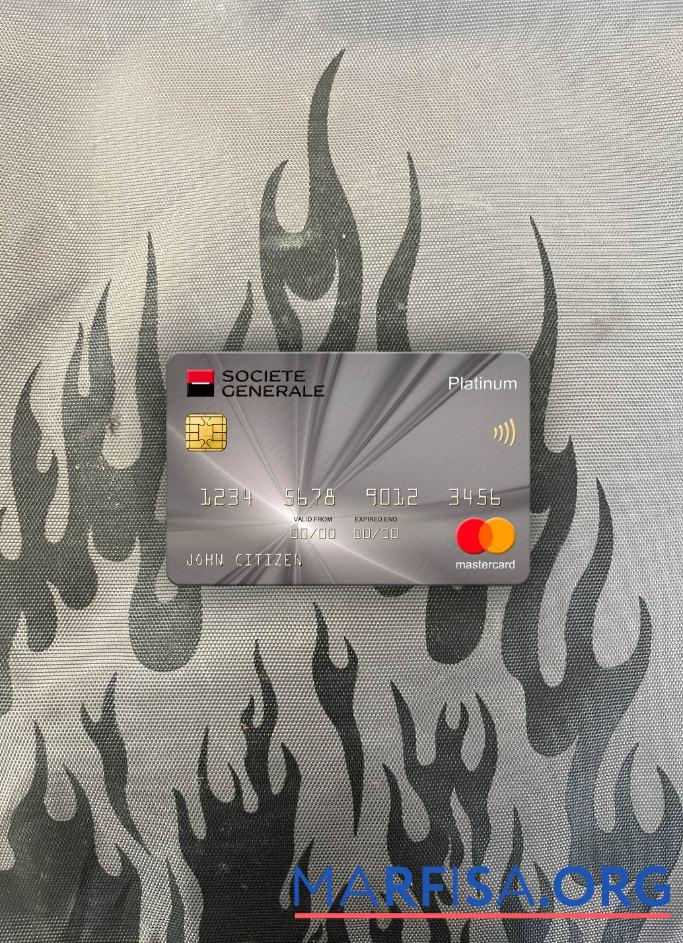 Printable Serbia Societe Generale bank platinum mastercard photolook front real example
